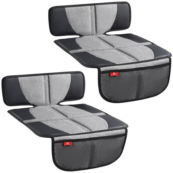 Helteko Car Seat Protector, Seat Cover Mat for Child Boosters, Polyester - 2 Pack, Gray