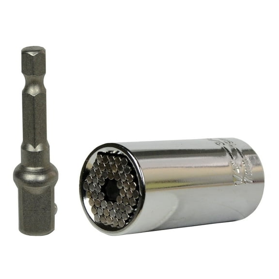 Helton Tool 7mm-19mm 2-Piece Universal Socket Set with 1/4-in Hex Socket Adapter