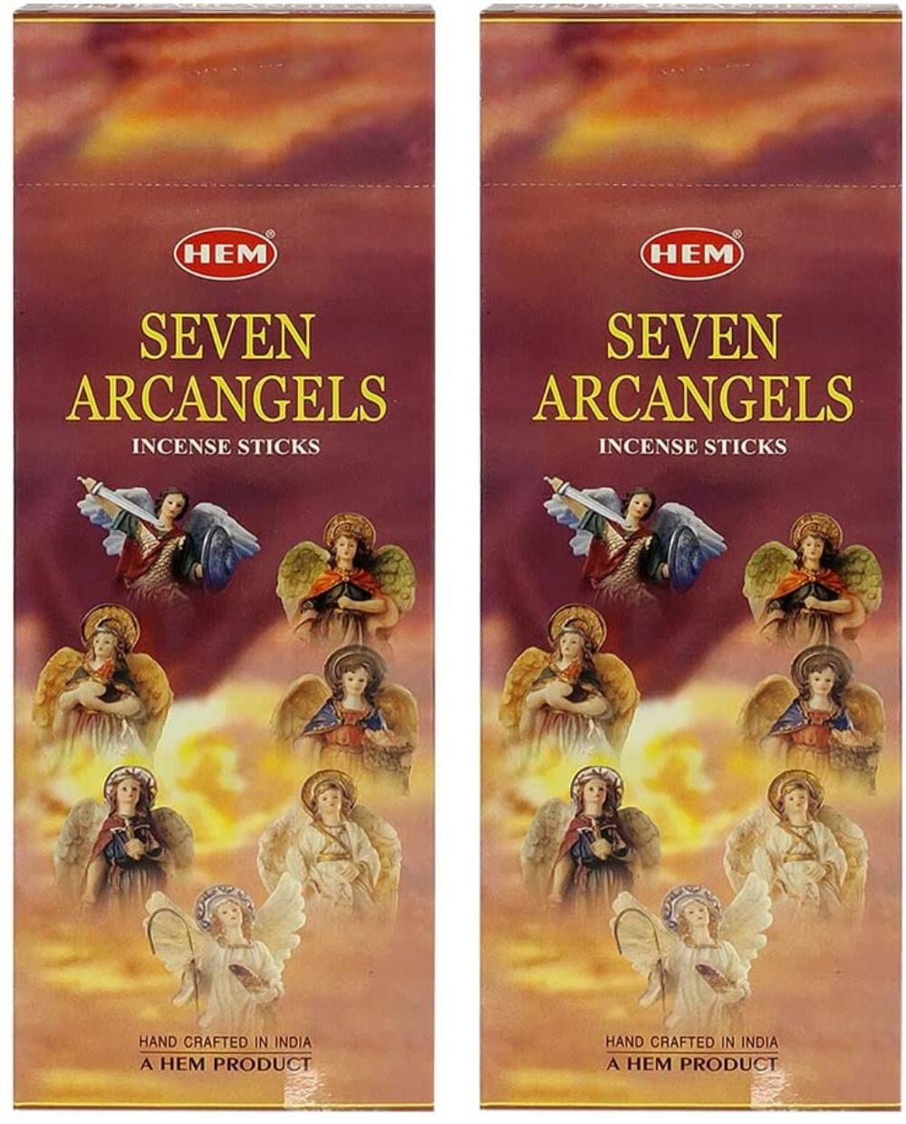 Hem 7 Archangels Incense Sticks Agarbatti Masala - Pack of 12 Tubes, 20 Sticks Each Box, Total 240 Sticks - Quality Incense Hand Rolled in India for.., By Brand Hem Incense