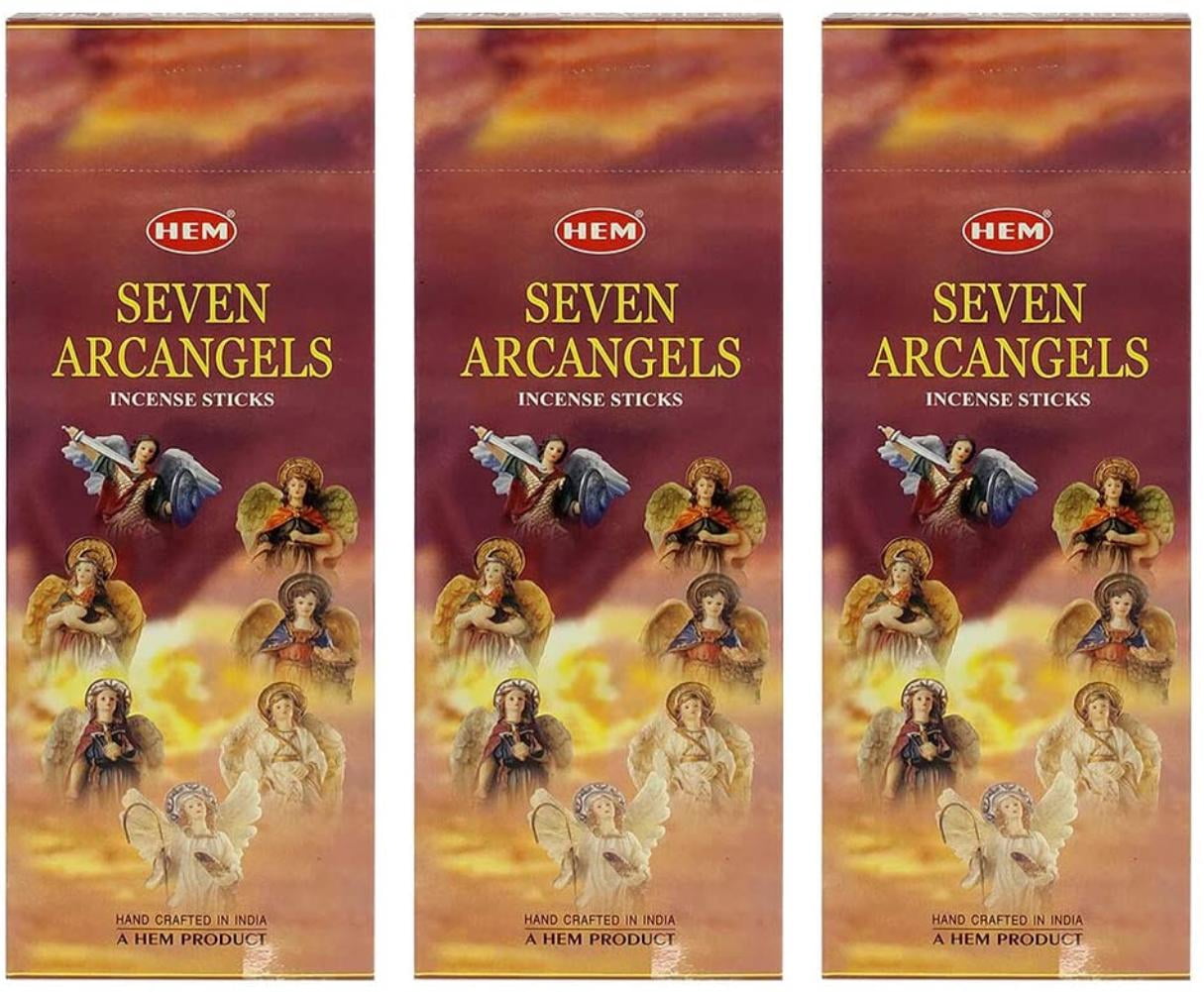 Hem 7 Archangels Incense Sticks Agarbatti Masala - Pack of 18 Tubes, 20 Sticks Each Box, Total 360 Sticks - Quality Incense Hand Rolled in India for Healing.., By Brand Hem Incense