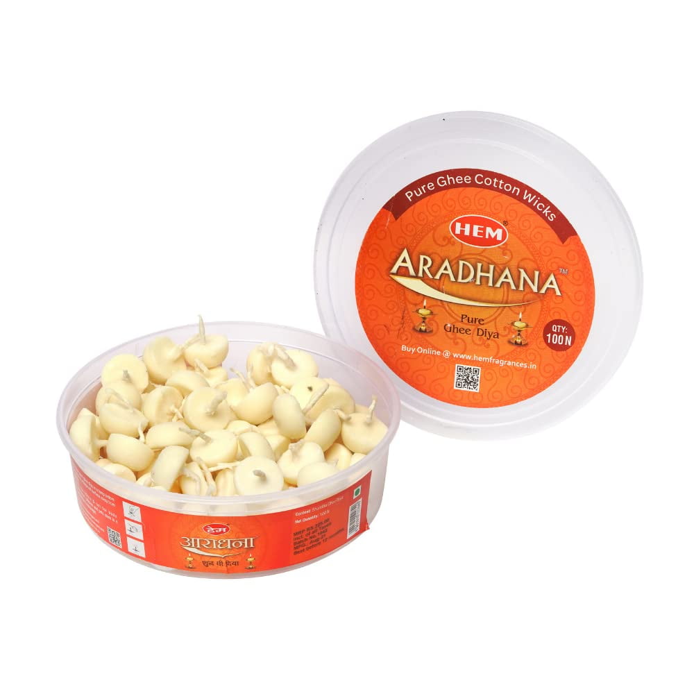 Hem Aradhna Pure Ghee Diya With Batti Pack Of 100 Diyas Pooja Room