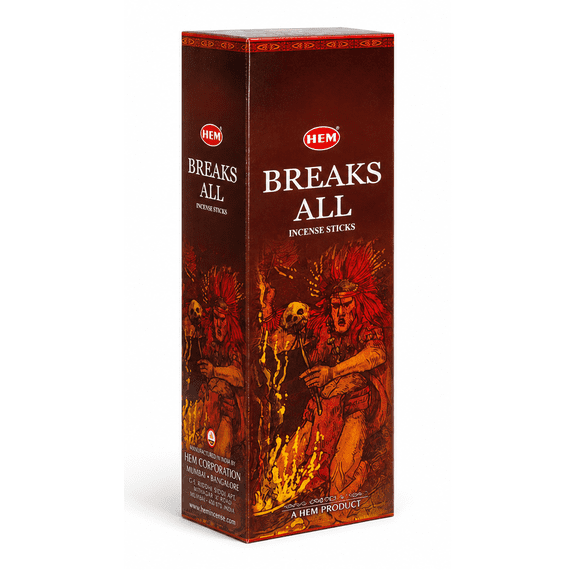Hem Breaks All Incense Sticks - 120 Stick Bulk Box (6 Inner Tubes of 20)