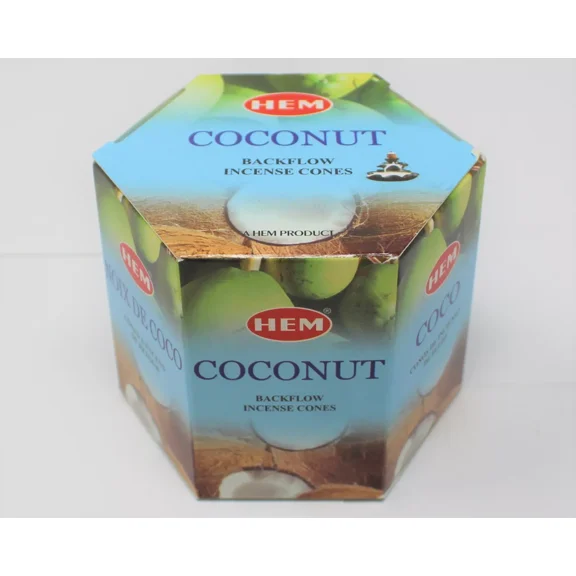 Hem Coconut Backflow Incense Cones: Pack 40 (Back Flow Cones, Fountain Style)