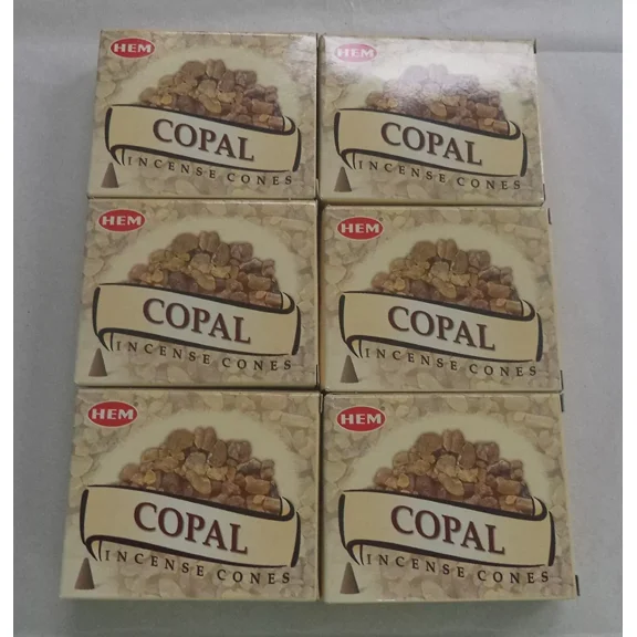 Hem Copal Incense Cones, 6 Packs Of 10 Cones = 60 Cones