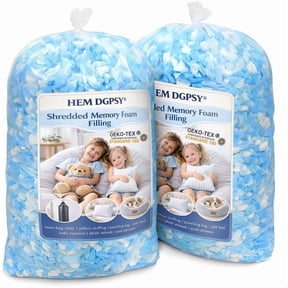 Hem Dgpy Bean Bag Filler,10lbs Soft and Comfortable Shredded Memory Foam | Blue&White Stuffing for Pillow, Punching Bag, Dog Bed, Couch Cushion,supportive,OEKO-TEX certified,clean & odor-free Filling