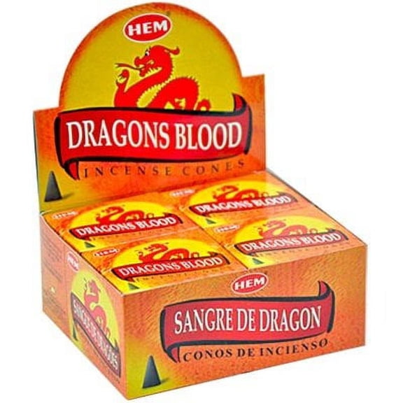 Hem Incense Dragon's Blood Cone Incense Box Set, 10 Count