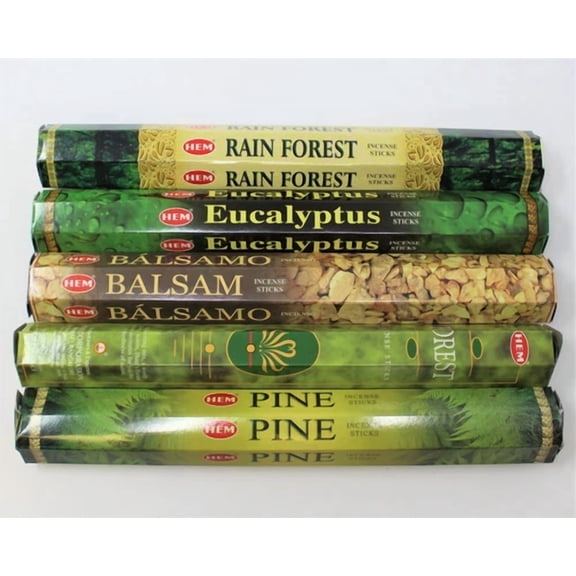 Hem Incense Pine * Balsam * Eucalyptus * Forest * First Rain 5 X 20, 100 Sticks
