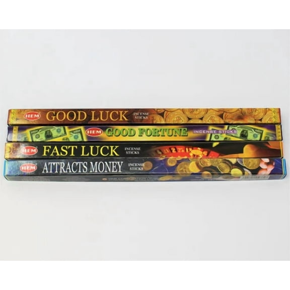 Hem Incense Sticks Set: Attracts Money / Fast Luck / Good Fortune / Good Luck