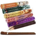 thumbnail image 1 of Hem Incense Sticks Variety Pack #14 And Incense Stick Holder Bundle With 5 Unique Floral Fragrances, 1 of 3