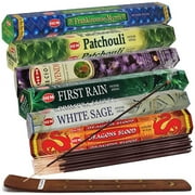 Hem Incense Sticks Variety Pack #23 And Incense Stick Holder Bundle With 6 Most Liked Fragrances