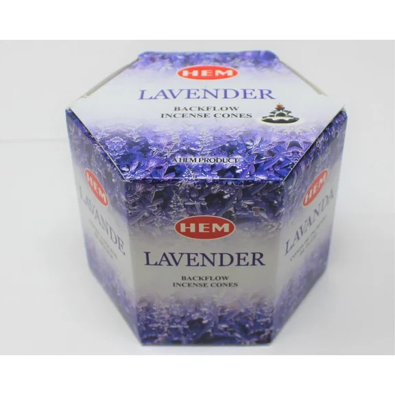 Hem Lavender Backflow Incense Cones: Pack 40 (Back Flow Cones, Fountain Style)