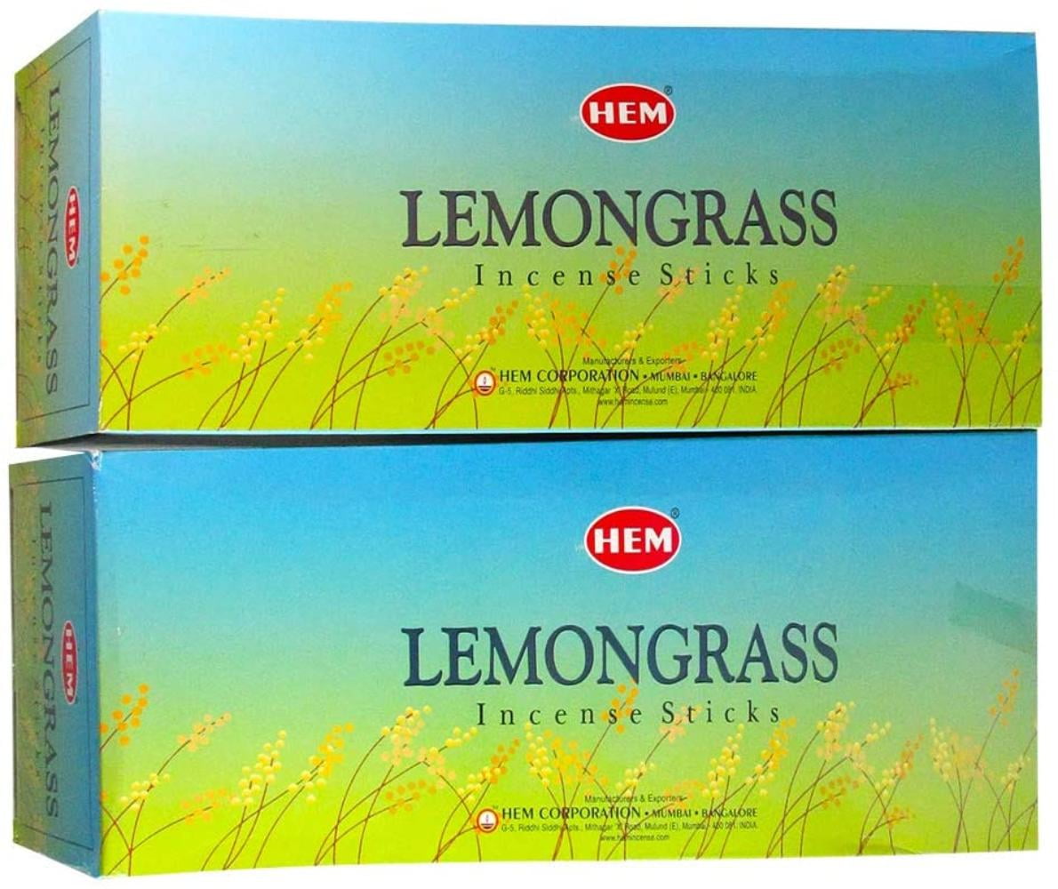 Hem Lemon Grass Agarbatti Pack of 12 Incense Sticks Boxes, 20gms Each, Traditionally Handrolled in India Best Aeromatic Natural Fragrance for Prayers, Meditation Peace,.., By Visit the HEM Store
