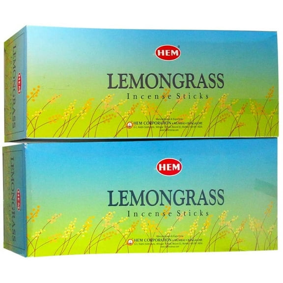 Hem Lemon Grass Agarbatti Pack of 12 Incense Sticks Boxes, 20gms Each, Traditionally Handrolled in India Best Aeromatic Natural Fragrance for Prayers, Meditation Peace,.., By Visit the HEM Store
