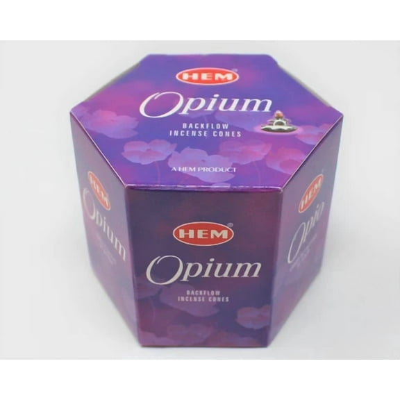 Hem Opium Backflow Incense Cones: Pack 40 (Back Flow Cones, Fountain Style)