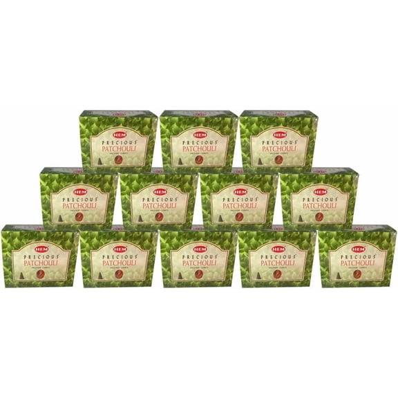 Hem Patchouli Pack Of 12 Incense Cones Boxes, 10 Cones Each
