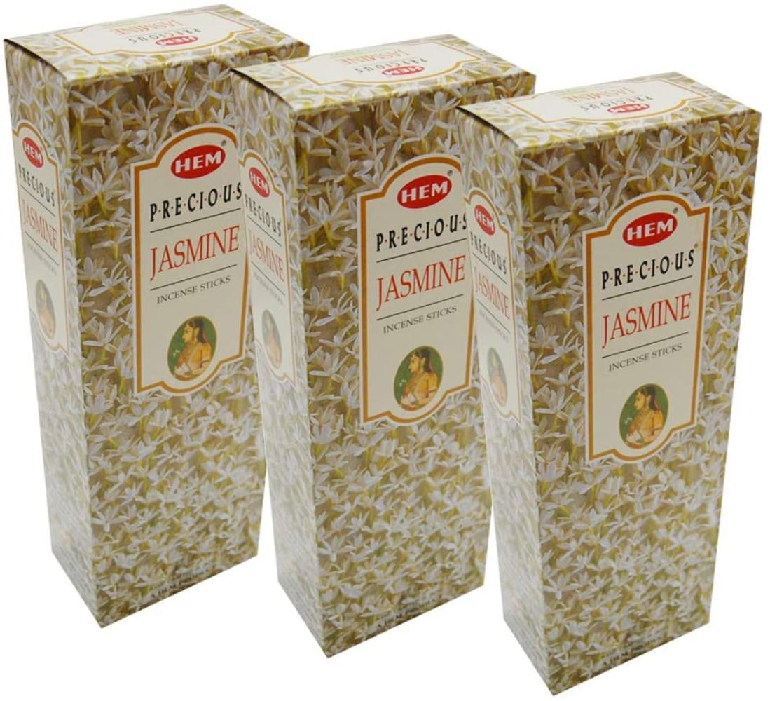Hem Precious Jasmine Incense, 3 Boxes - (360 Sticks per Order) Bulk Order, Hand rolled By Brand Hem Incense