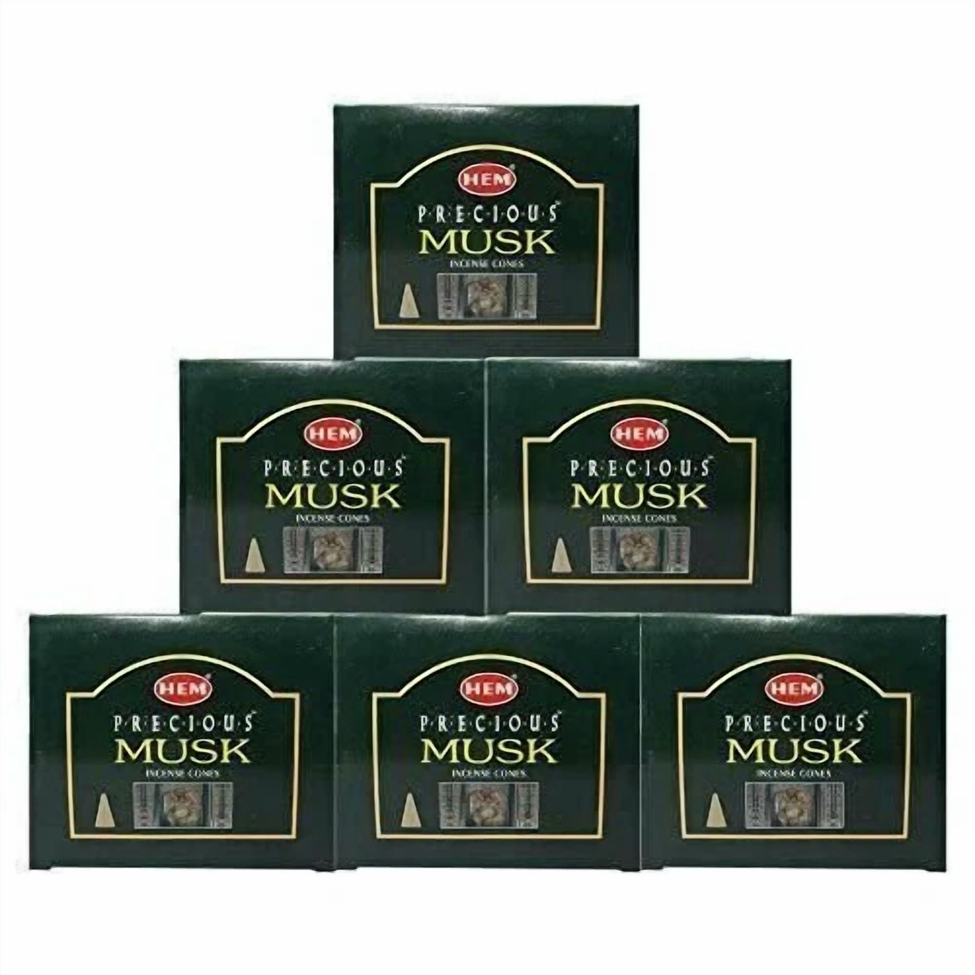 Hem Precious Musk Pack Of 6 Incense Cones Boxes, 10 Cones Each