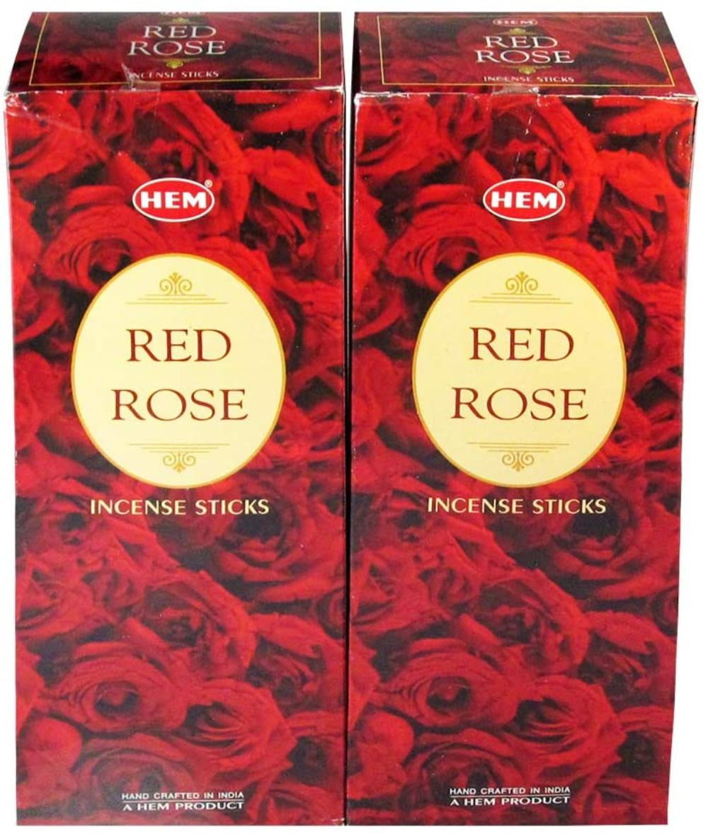 "Hem Precious Red Rose Agarbatti Pack of 12 Incense Sticks Boxes, 20gms Each, Traditionally Handrolled in India Aeromatic Natural Fragrance for Prayers,.., By Visit the HEM Store"