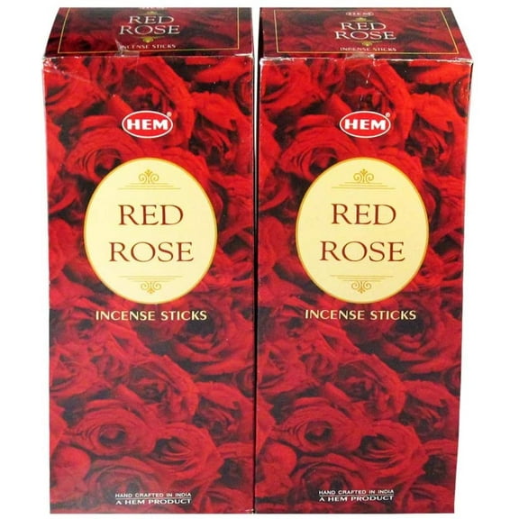 "Hem Precious Red Rose Agarbatti Pack of 12 Incense Sticks Boxes, 20gms Each, Traditionally Handrolled in India Aeromatic Natural Fragrance for Prayers,.., By Visit the HEM Store"
