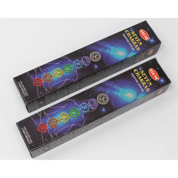 Hem Seven Chakras Incense: 2 Boxes, Each 7 X 5 Stick Pouches (70 Total) Chakra