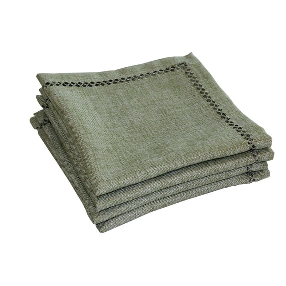 Hem Stitch Embroidered Vintage Design Set Of 4 Cloth-Napkin