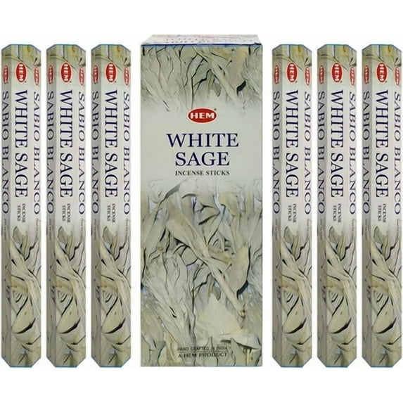 Hem White Sage Incense Sticks Total 120 Sticks, 20Gm Each Tube
