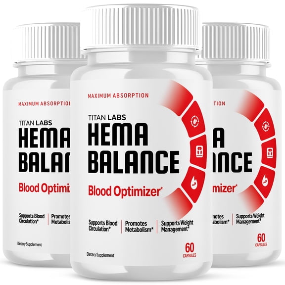 Hema Balance Advanced Formula Blood Optimizer Pills for Health and Wellness HemaBalance Capsules (3 Pack)