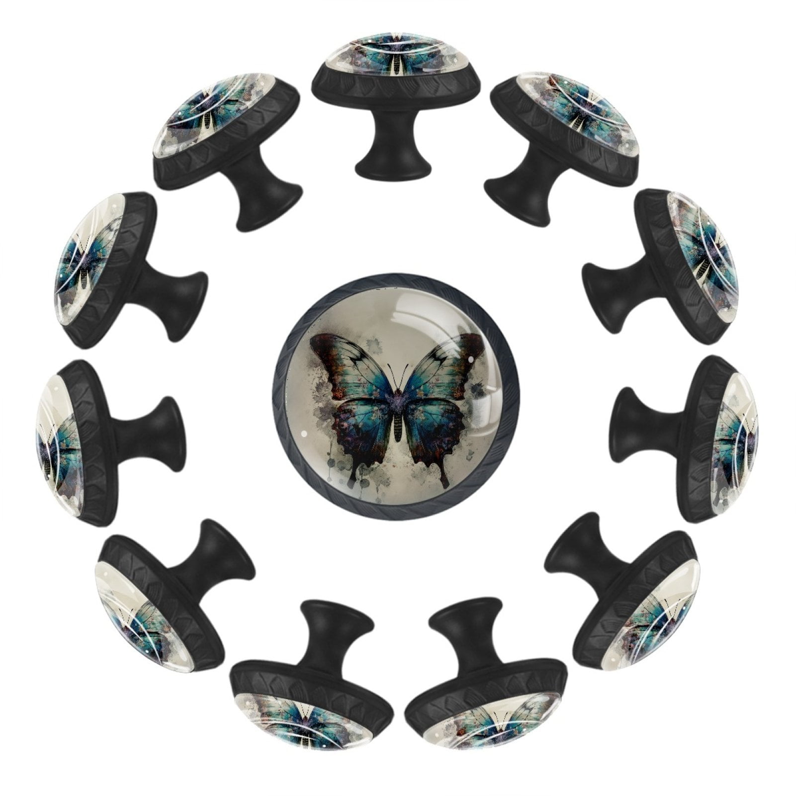 HemaKayy 12 Pack 1.37" Decorative Cabinet Knobs - Elegant ABS Glass