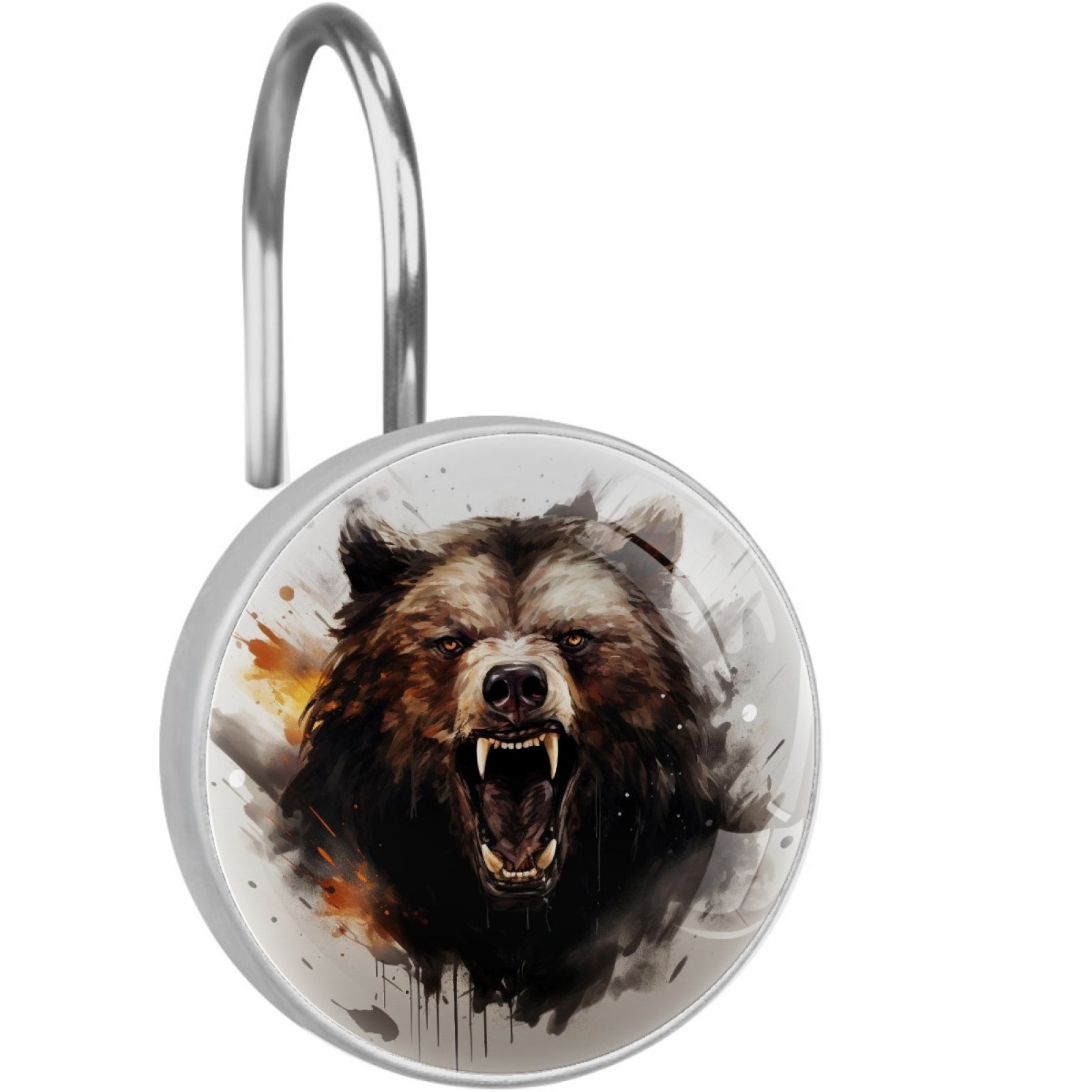HemaKayy 12 Pcs Decorative Shower Curtain Hooks - Stainless Steel Rings for Bathroom Decor - Easy Glide & Secure Hold - Perfect Decoration for Bathroom Shower Rods - Animal Bear