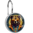 thumbnail image 1 of HemaKayy 12 Pcs Decorative Shower Curtain Hooks - Stainless Steel Rings for Bathroom Decor - Easy Glide & Secure Hold - Perfect Decoration for Bathroom Shower Rods - Animal Bear, 1 of 5