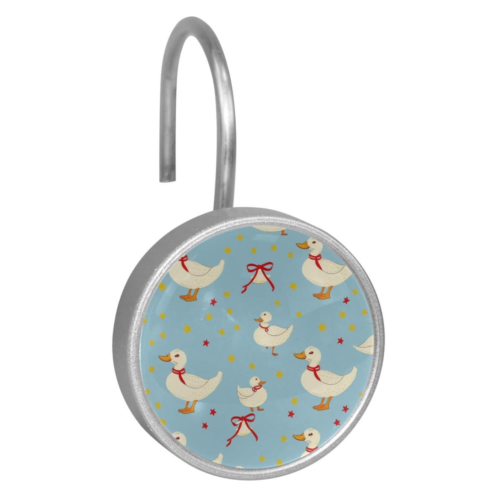 HemaKayy 12 Pcs Shower Curtain Hooks Bathroom Decorative Accessories Butterfly Duck