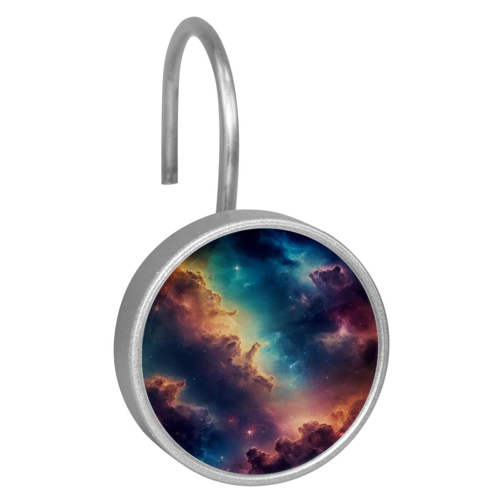 HemaKayy 12 Pcs Shower Curtain Hooks Bathroom Decorative Accessories Colorful Auspicious Clouds Sunshine