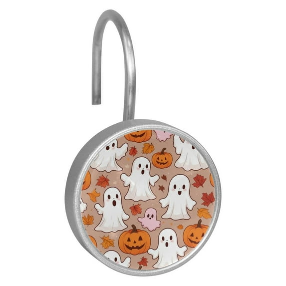 HemaKayy 12 Pcs Shower Curtain Hooks Bathroom Decorative Accessories Curiosity Halloween Baby