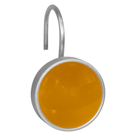 HemaKayy 12 Pcs Shower Curtain Hooks Bathroom Decorative Accessories Orange Yellow