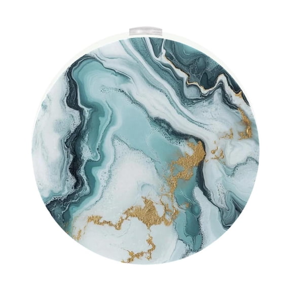 HemaKayy 2 Pack Plug-in LED Night Light, Plug-In, Dusk To Dawn Sensor, Warm White, Compact, Ambient Lighting, LED Lights for Bathroom, Hallway, Bedroom, Living Room - Unique Marble Texture