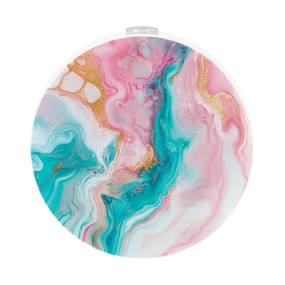 HemaKayy 2 Pack Plug-in LED Night Light, Plug-In, Dusk To Dawn Sensor, Warm White, Compact, Ambient Lighting, LED Lights for Bathroom, Hallway, Bedroom, Living Room - Unique Marble Texture