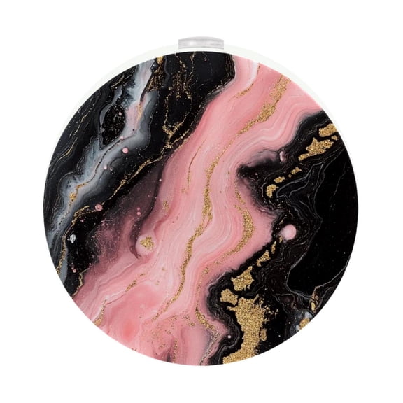 HemaKayy 2 Pack Plug-in LED Night Light, Plug-In, Dusk To Dawn Sensor, Warm White, Compact, Ambient Lighting, LED Lights for Bathroom, Hallway, Bedroom, Living Room - Unique Marble Texture