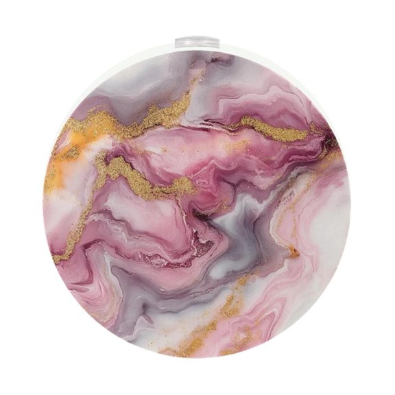 HemaKayy 2 Pack Plug-in LED Night Light, Plug-In, Dusk To Dawn Sensor, Warm White, Compact, Ambient Lighting, LED Lights for Bathroom, Hallway, Bedroom, Living Room - Unique Marble Texture