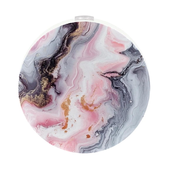 HemaKayy 2 Pack Plug-in LED Night Light, Plug-In, Dusk To Dawn Sensor, Warm White, Compact, Ambient Lighting, LED Lights for Bathroom, Hallway, Bedroom, Living Room - Unique Marble Texture