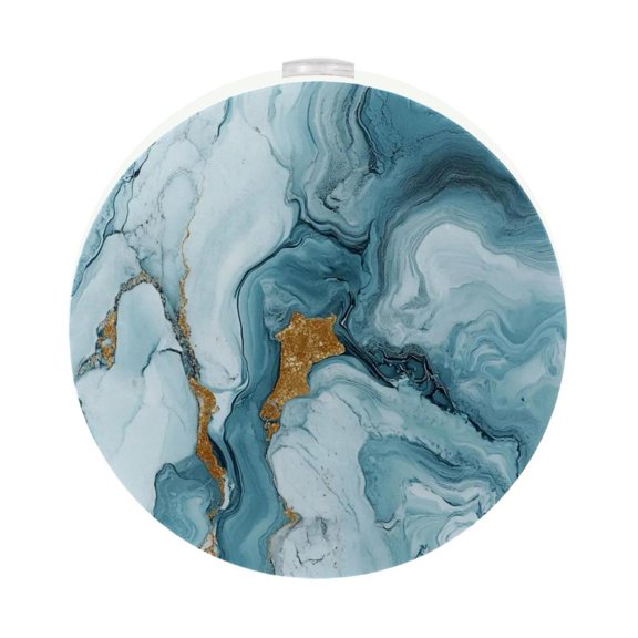 HemaKayy 2 Pack Plug-in LED Night Light, Plug-In, Dusk To Dawn Sensor, Warm White, Compact, Ambient Lighting, LED Lights for Bathroom, Hallway, Bedroom, Living Room - Unique Marble Texture