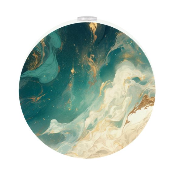 HemaKayy 2 Pack Plug-in LED Night Light, Plug-In, Dusk To Dawn Sensor, Warm White, Compact, Ambient Lighting, LED Lights for Bathroom, Hallway, Bedroom, Living Room - Unique Marble Texture