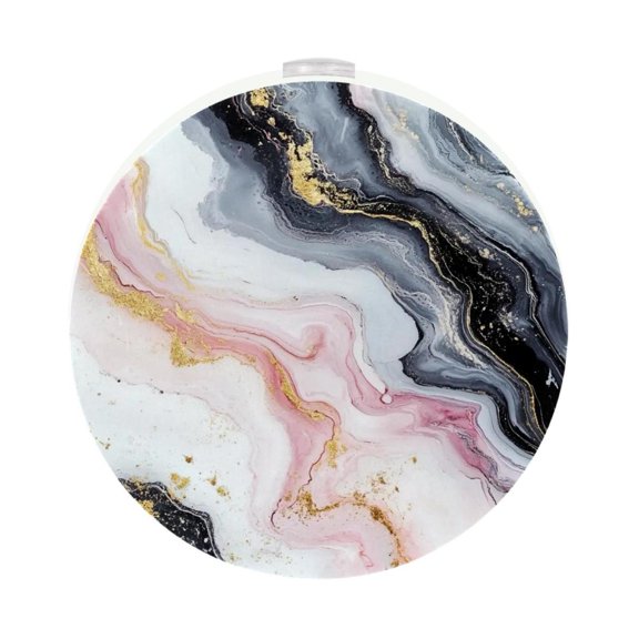 HemaKayy 2 Pack Plug-in LED Night Light, Plug-In, Dusk To Dawn Sensor, Warm White, Compact, Ambient Lighting, LED Lights for Bathroom, Hallway, Bedroom, Living Room - Unique Marble Texture