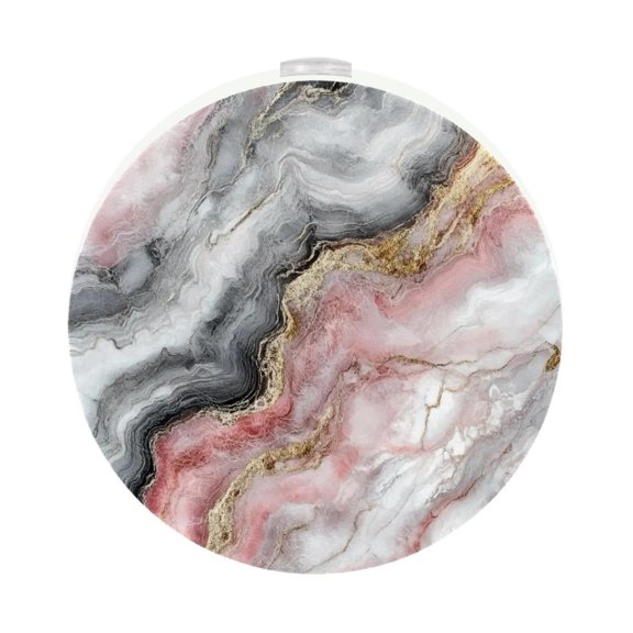HemaKayy 2 Pack Plug-in LED Night Light, Plug-In, Dusk To Dawn Sensor, Warm White, Compact, Ambient Lighting, LED Lights for Bathroom, Hallway, Bedroom, Living Room - Unique Marble Texture