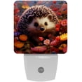thumbnail image 1 of HemaKayy 2 Pack Plug-in LED Night Light with Light Sensor, Warm White, Dusk to Dawn Sensor Flat Nightlight for Bathroom, Hallway, Bedroom, Living Room - Forest Little Hedgehog, 1 of 7