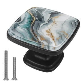 HemaKayy 4 Pack 1.2" Decorative Cabinet Knobs - ABS Glass Dresser Handles - Elegant & Durable Drawer Pulls for Kitchen, Bedroom, & Home Furniture Decor - Unique Marble Texture