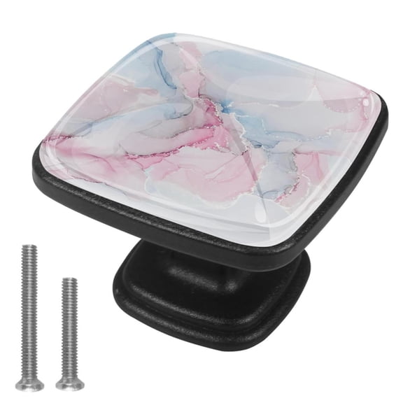 HemaKayy 4 Pack 1.2" Decorative Cabinet Knobs - ABS Glass Dresser Handles - Elegant & Durable Drawer Pulls for Kitchen, Bedroom, & Home Furniture Decor - Unique Marble Texture