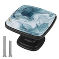 thumbnail image 1 of HemaKayy 4 Pack 1.2" Decorative Cabinet Knobs - ABS Glass Dresser Handles - Elegant & Durable Drawer Pulls for Kitchen, Bedroom, & Home Furniture Decor - Unique Marble Texture, 1 of 7