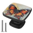 thumbnail image 1 of HemaKayy 4 Pack 1.2" Decorative Cabinet Knobs - ABS Glass Dresser Handles - Elegant & Durable Drawer Pulls for Kitchen, Bedroom, & Home Furniture Decor - Unique Marble Texture, 1 of 7