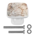 thumbnail image 1 of HemaKayy 4 Pack 1.2" Decorative Cabinet Knobs - Elegant, ABS Glass Square White Handles for Kitchen, Bedroom, Bathroom, and Home Furniture Decor - Unique Marble Texture, 1 of 6