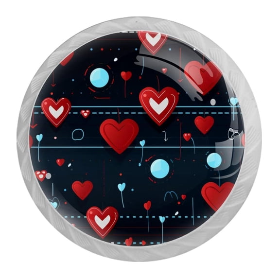 HemaKayy 4 Pack 1.37" Decorative Cabinet Knobs - Elegant ABS Glass Handles for Home Furniture Decor - Dresser Drawer Door Pulls - Perfect for Kitchen Bedroom - Lovely Heart Shape